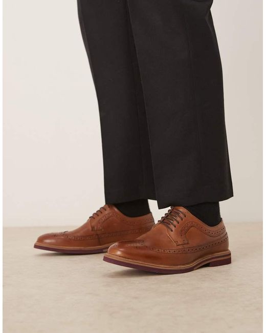 ASOS Brown Lace Up Brogue Derby for men