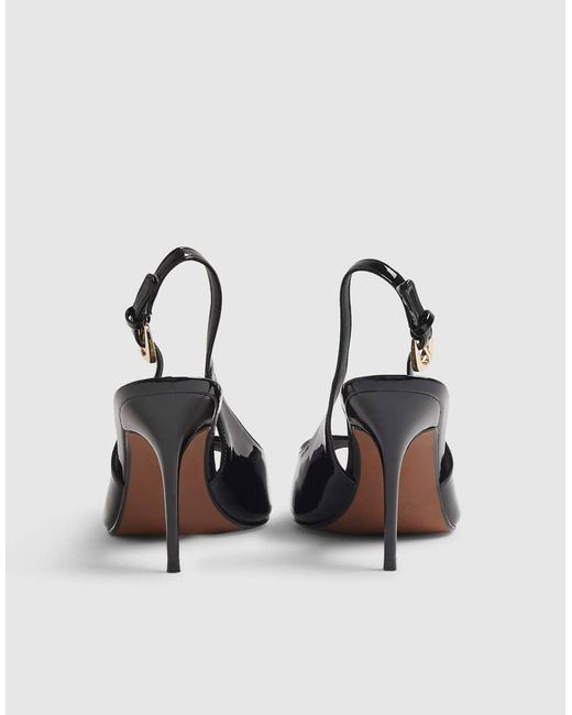 River Island Black Peep Toe Sling Back Court Heels