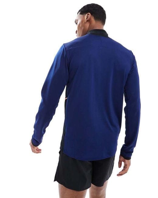Nike Football Blue Academy 25 Dri-fit Half Zip Longsleeve Top for men