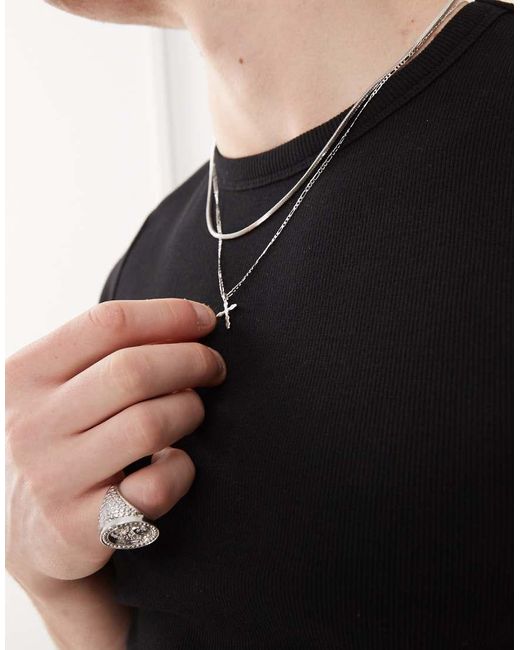 Collusion Black Ribbed T-Shirt for men