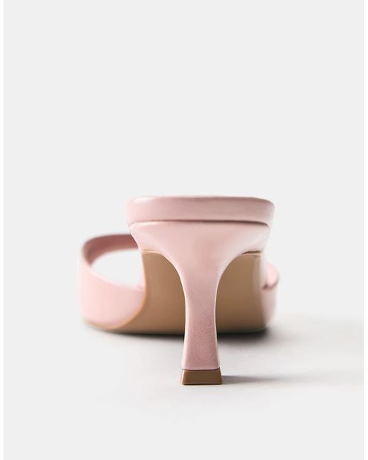 Pull&Bear Pink Heeled Mule Sandals