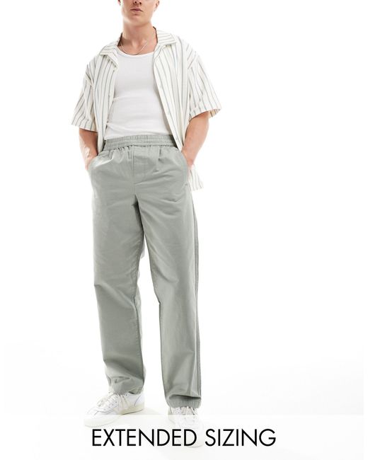 Pantalon décontracté à enfiler - sauge ASOS pour homme en coloris Gray