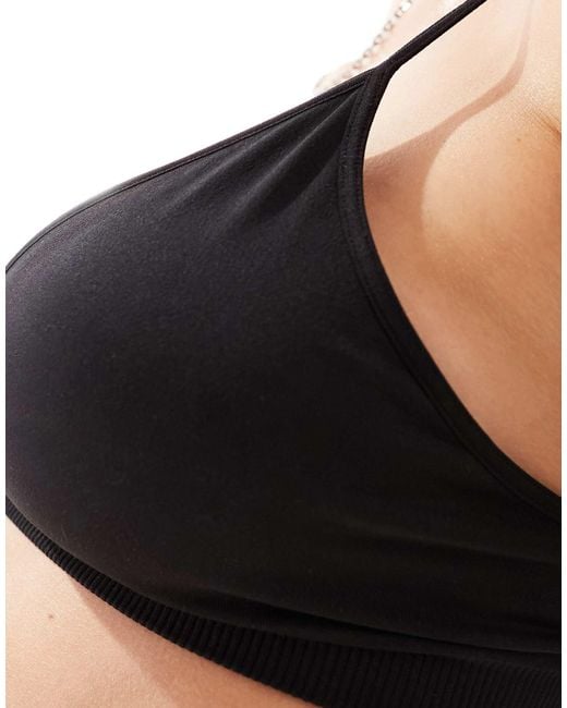 Weekday Black Cat Seamless Triangle Bra
