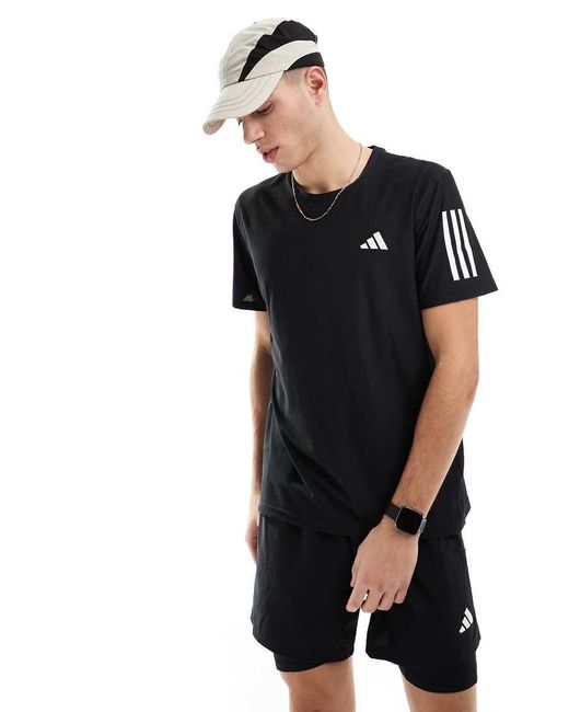 Adidas Originals Black Adidas Running Own The Run T-Shirt for men