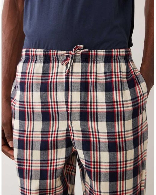 Gant Blue Flannel Check Pajama Pants for men