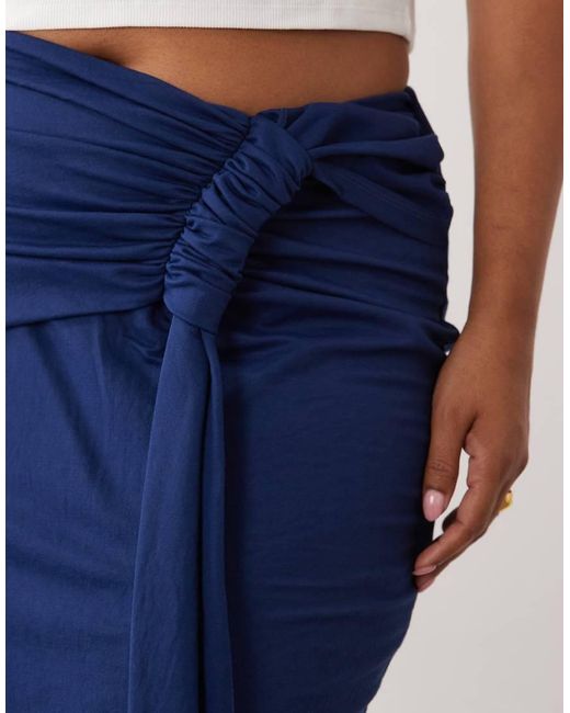 ASOS Asos Design Curve Midi-Rok in het Blue