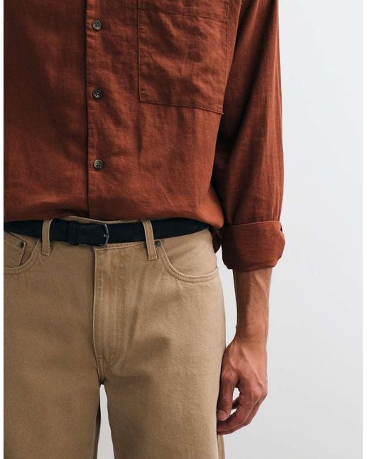 ASOS Red Co-Ord Boxy Oversized Revere Linen Blend Shirt for men