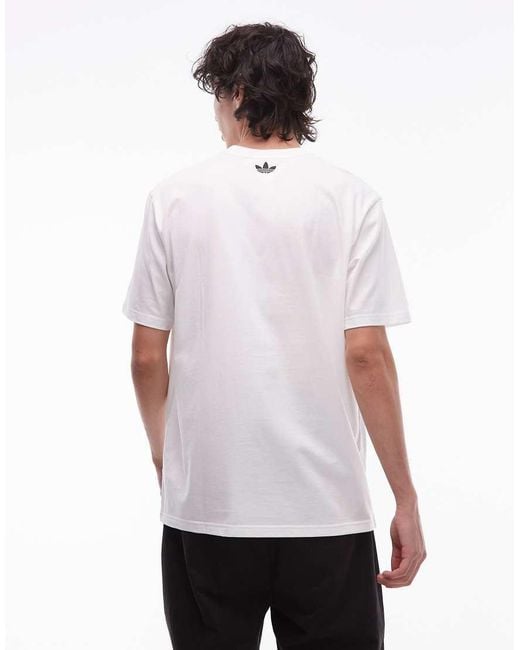 Adidas Originals White Archive Graphic Tee for men