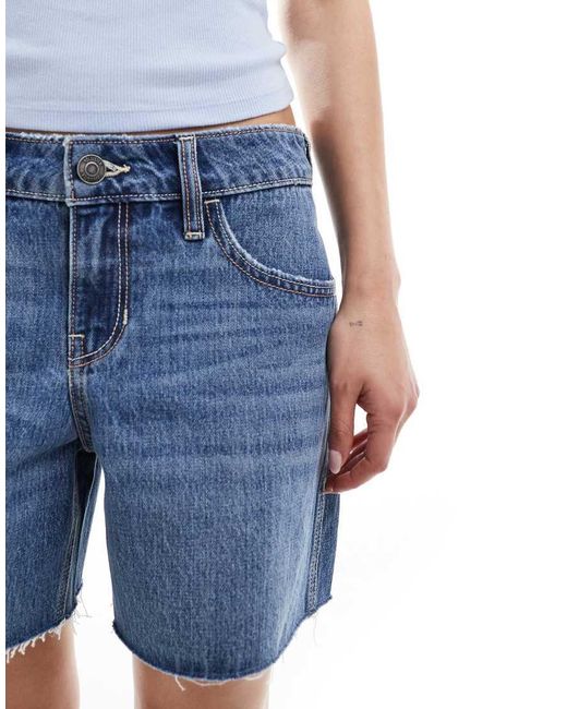 Hollister Blue Low Rise baggy Denim Shorts