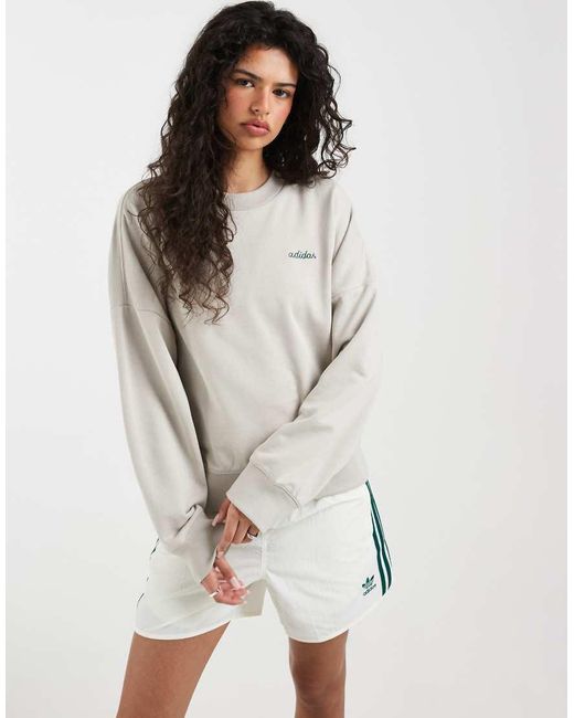 Adidas Originals White Adidas Sportswear Mini Logo Sweatshirt