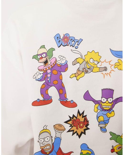ASOS White Unisex Oversized Sweat With The Simpsons Print