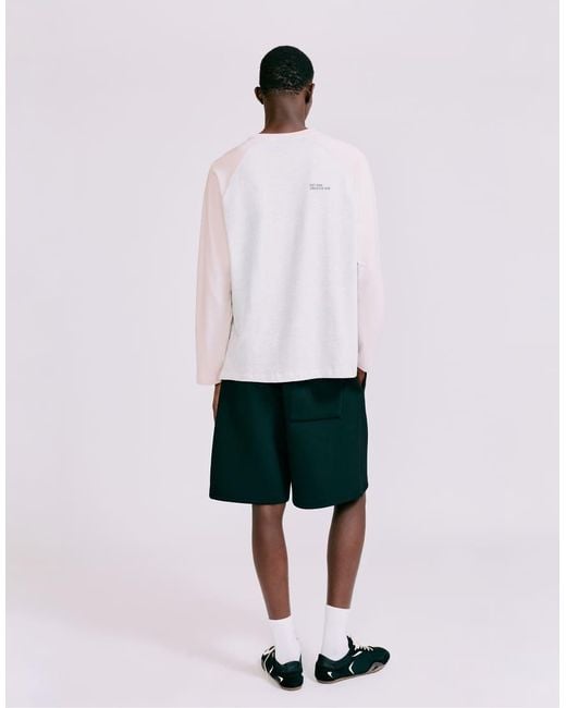 Pull&Bear White Raglan Sleeve T-Shirt for men