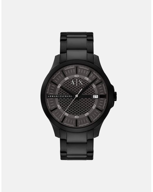 ARMANI EXCHANGE – hampton – herren-quarzuhr aus em edelstahl mit 3 zeigern in Black für Herren