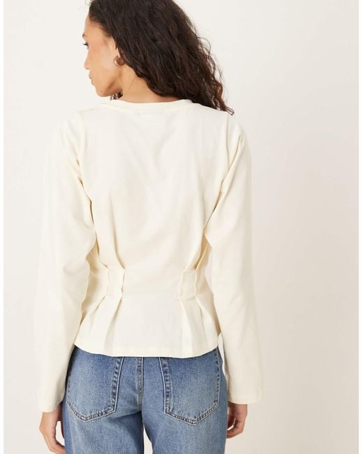 ASOS Multicolor Long Sleeve Seam Detail Corset Tee