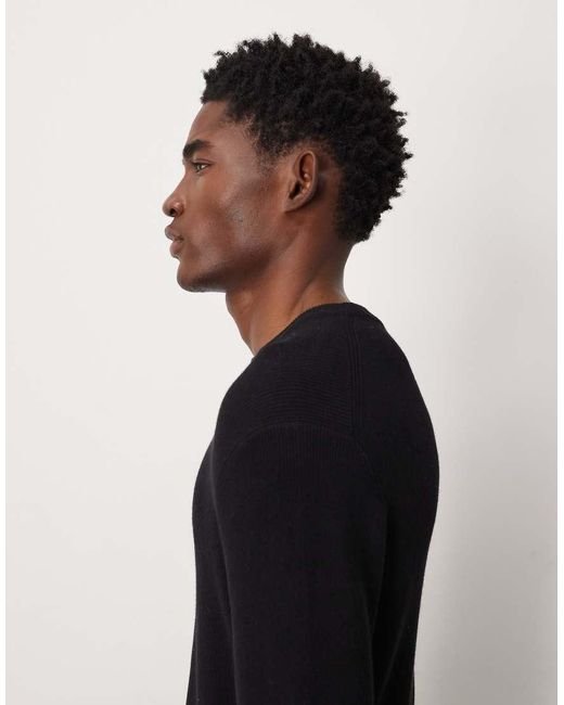 ASOS Blue Muscle Fit Long Sleeve Knitted Crew Neck T-shirt for men