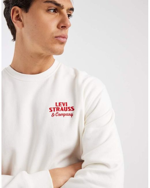 Levi's White Graphic Relaxed Sweatshirt for men