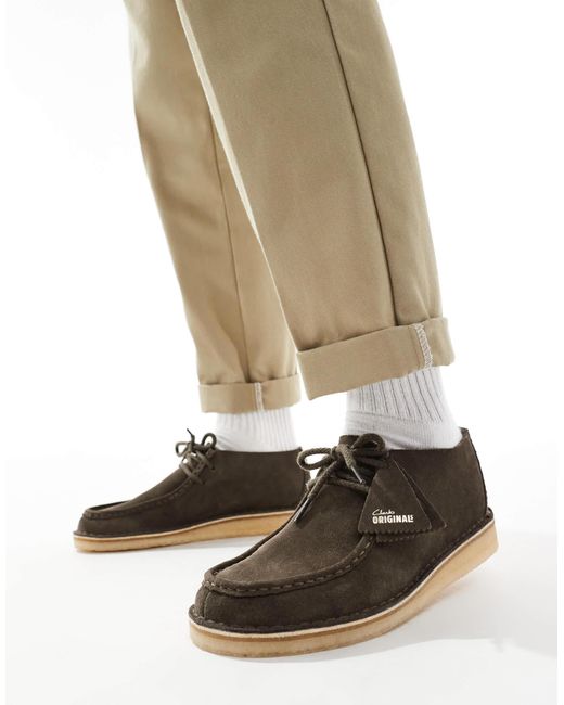 Clarks – desert nomads – schuhe aus wildleder in Natural für Herren