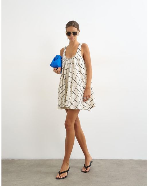 TOPSHOP White Full Hem Pleated Mini Sundress