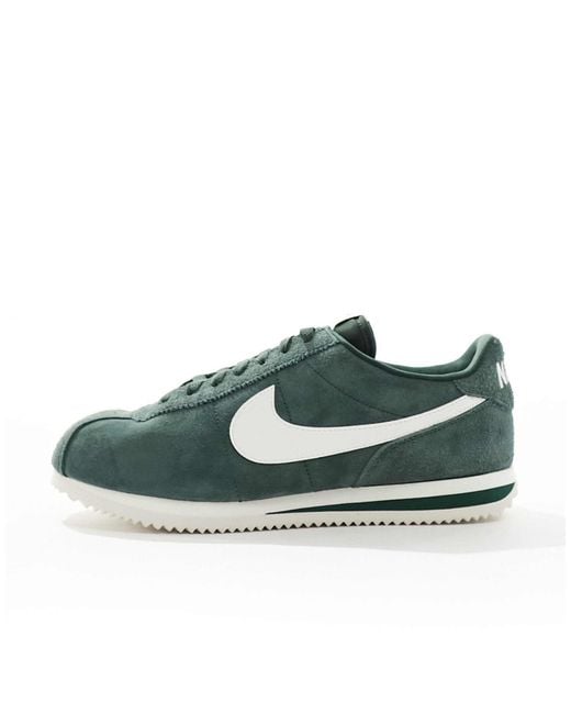 Cortez baskets homme en daim vert fonce Nike pour homme en coloris Bleu Lyst