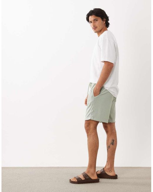 ASOS Natural Oversized Ribbed Short for men