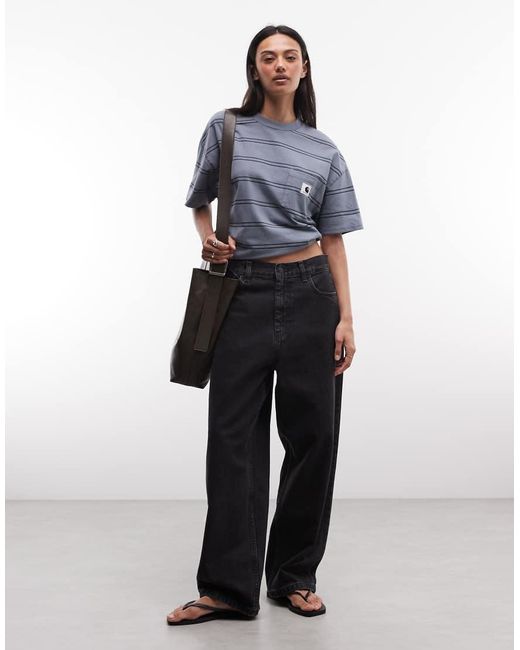 Carhartt Blue Bert Stripe Pocket T-shirt