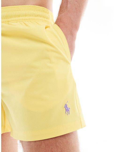 Traveler icon - pantaloncini da bagno slim taglio medio gialli con logo di Polo Ralph Lauren in Yellow da Uomo