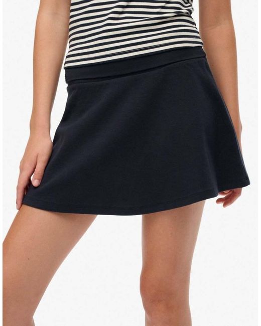 Superdry Blue Athletic Essentials Fold Over Skirt