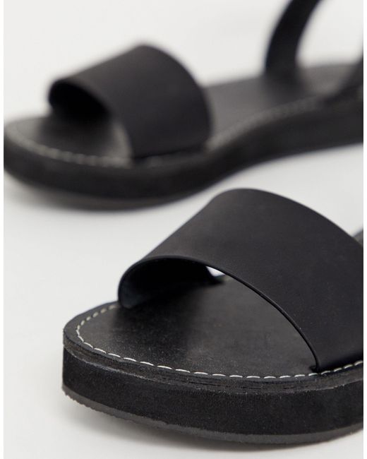 tabitha chunky flatform sandals in black