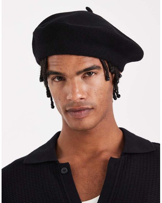 ASOS Black Wool Beret for men