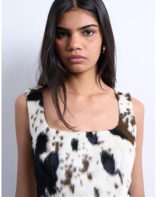 TOPSHOP White Square Neck 90s Mini