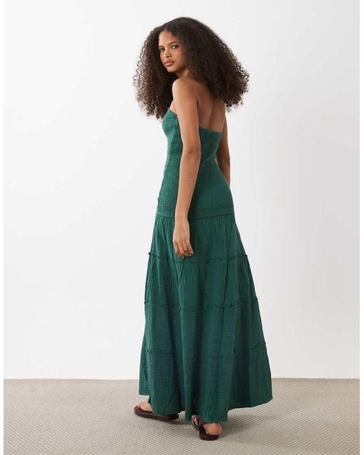 Mango Blue Teen Halterneck Tiered Maxi Dress