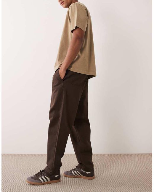 ASOS Natural Relaxed Tapered Trouser for men