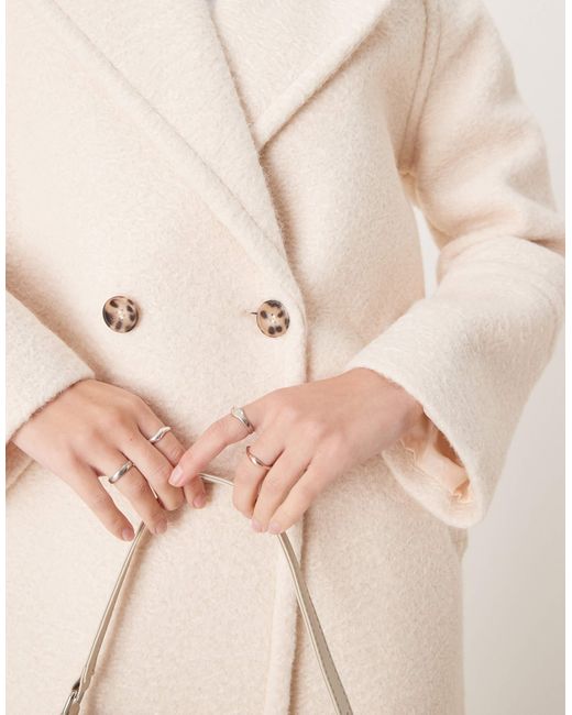 River Island Natural Slouchy Wool Look Overcoat