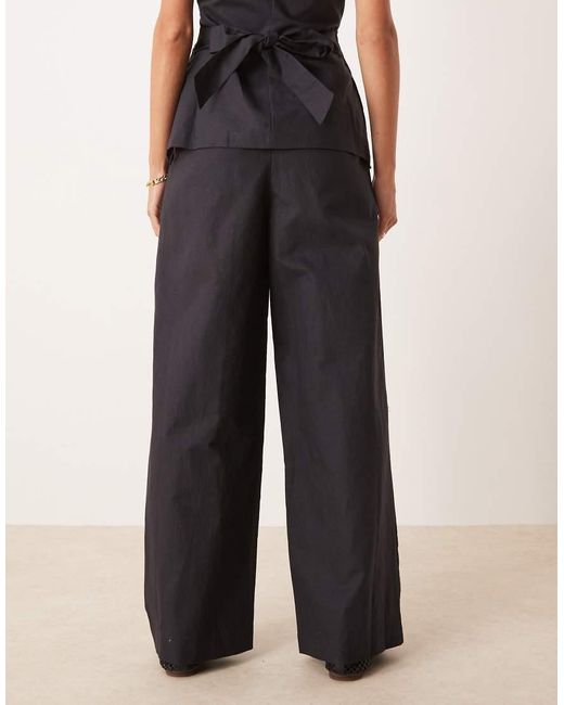 Tala Natural Heavyweight Linen Tailored Wide Leg Trousers