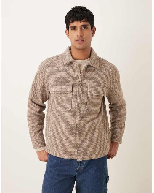 Abercrombie & Fitch Natural Relaxed Boucle Shirt Jacket for men