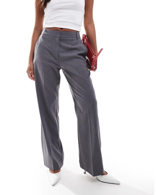 ASOS Blue Asos Design Petite Tailored Slim Straight Trousers