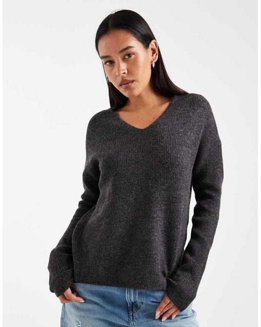 ONLY Black V Neck Jumper