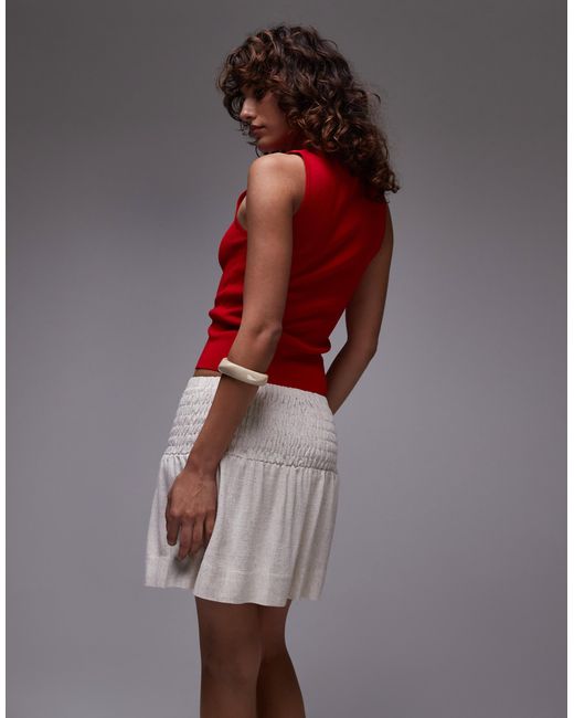 TOPSHOP Natural – leinen-minirock