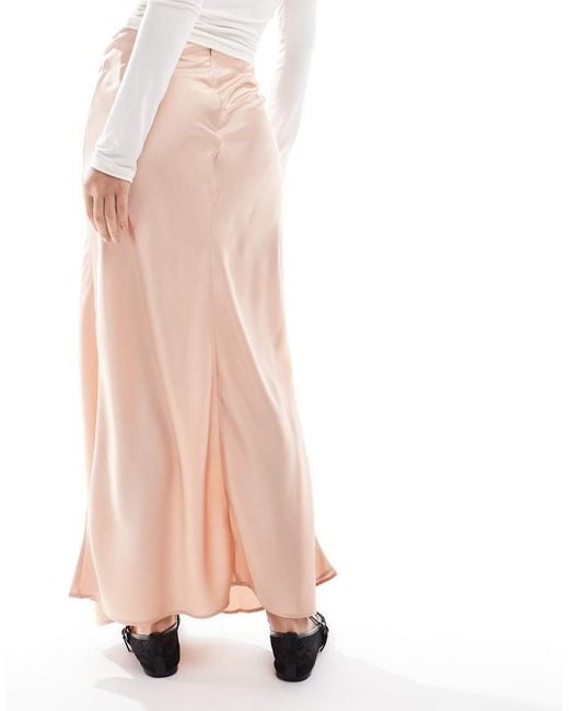 Glamorous White Bias Cut Midi Skirt