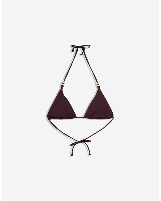 Bershka Blue Basic Beaded Bikini Top