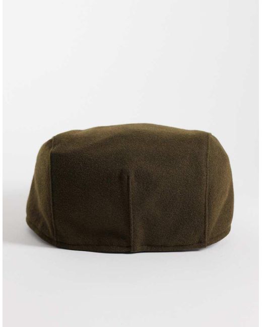 ASOS Brown Felt Flat Cap for men