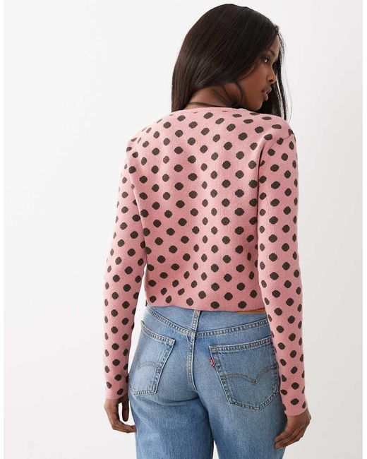ASOS Red Knitted Cropped Cardigan