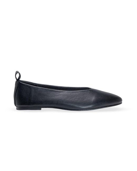 SEQWL Blue Ballet Flats Pointed Toe Pumps With Pull Tab Detail