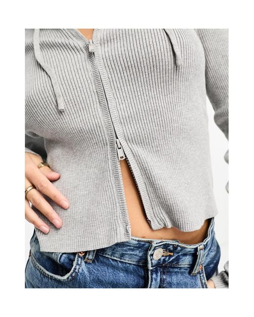 monki knitted zip front sweater