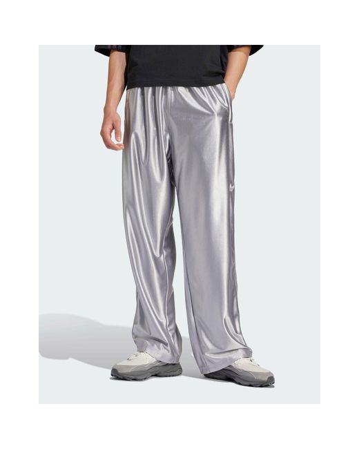 Adidas Originals Gray Oversized Firebird Track Pants for men
