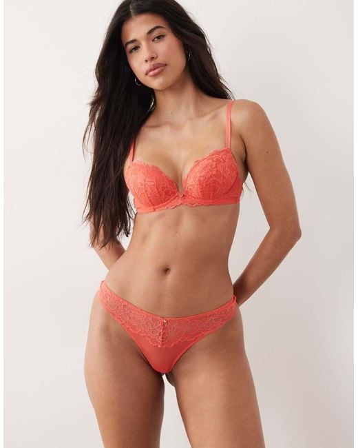 Ann Summers Orange Sexy Lace Padded Plunge Bra