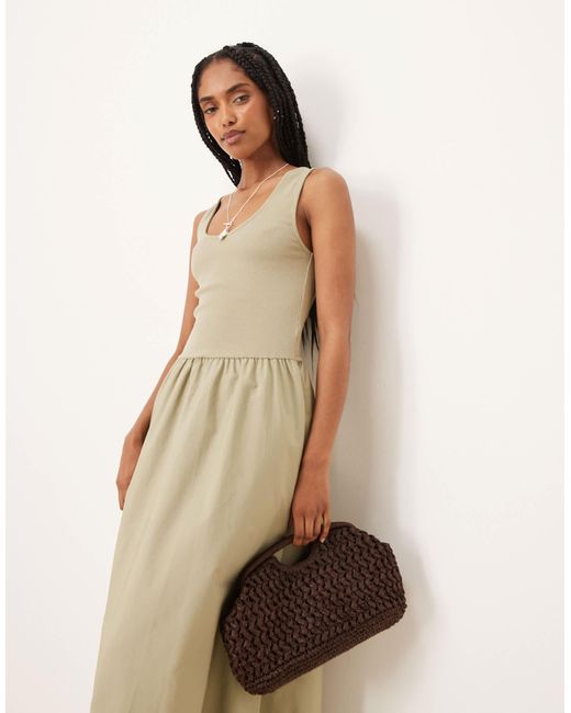 Robe sans manches à taille basse - sauge Mango en coloris Natural