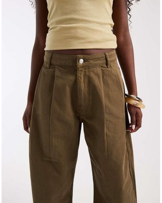 ASOS Natural Pleat Front Horseshoe Jean