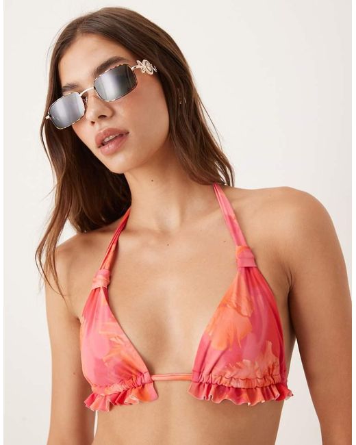 Wild Lovers Red Bella Vista Triangle Bikini Top