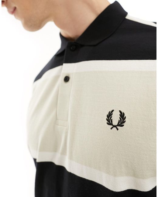 Fred Perry White Bold Stripe Polo for men